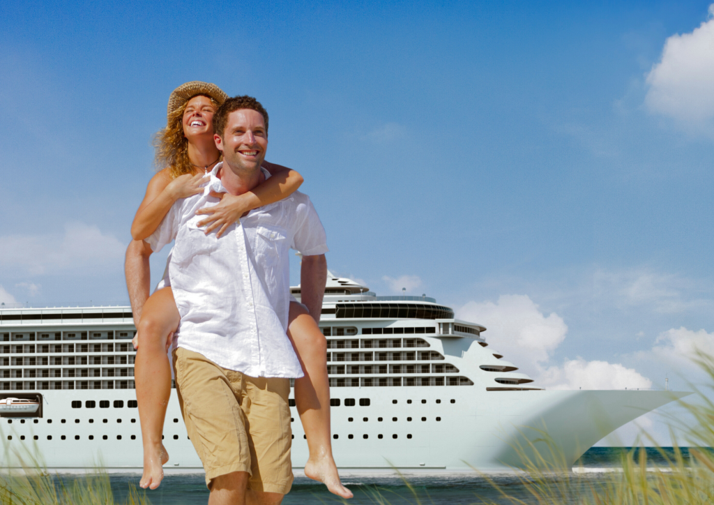 couple beach cruise vacation holiday leisure summer concept - msc cruise
